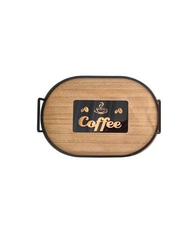 Bandeja 40cm Oval Madera C-asa Metal Ns353610 Pk01