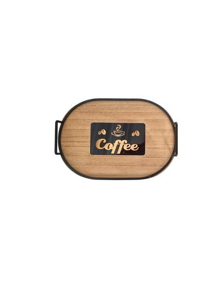 Bandeja 40cm Oval Madera C-asa Metal Ns353610 Pk01
