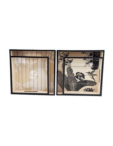 Bandeja Cuadrada Setx2 Madera C/diseno