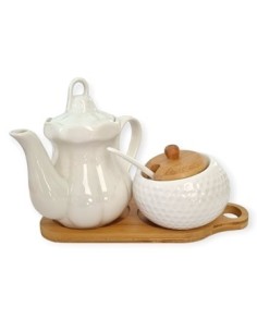 Set Azucarera + Lechera Ceramica C-tapa Bamboo 302196 302208 Pcu01