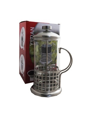 Cafetera 600ml Vidrio Malla Metal C-embolo En Caja 57911329 Cr02
