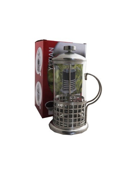 Cafetera 600ml Vidrio Malla Metal C-embolo En Caja 57911329 Cr02