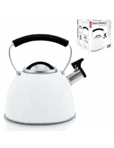 Pava Acero 3lt Silbadora Blanca-acero Inox Manija Fija Cw-t029-e1 75002930 Cr02