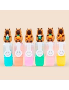 Resaltador X 6 En Cartuchera Capybara-labubu  Ba-13368 Sf01