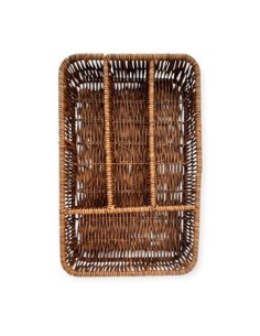 Cubiertero 4 Div  30x20x5 Trenza Marron 046ba8497 Dol01