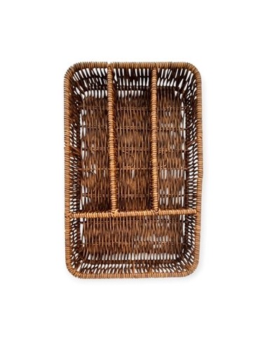 Cubiertero 4 Div  30x20x5 Trenza Marron 046ba8497 Dol01