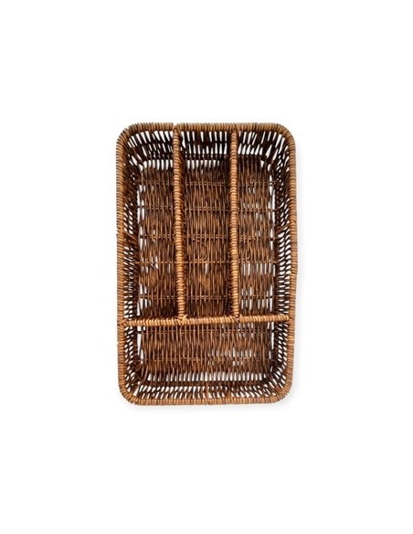 Cubiertero 4 Div  30x20x5 Trenza Marron 046ba8497 Dol01