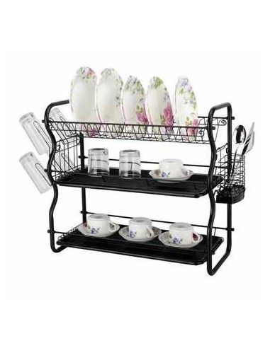 Escurre Platos 3 Pisos Gde C-bandeja Negro 57915593 Cr02