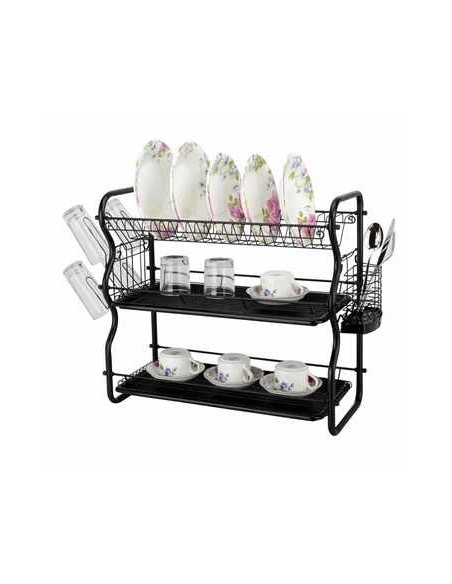 Escurre Platos 3 Pisos Gde C-bandeja Negro 57915593 Cr02