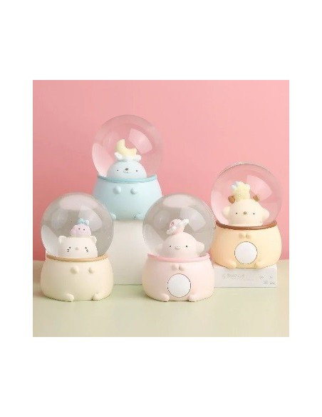 Esfera 8cm Vidrio Base Ceramica C-luz Animalitos 2306264 Jli03