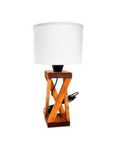 Velador 37cm Country Base De Madera Cuad  901437 Art01