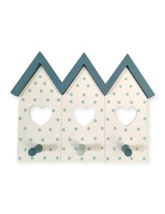 Perchero X 3 Casita Madera Deco 067de4049 Dol01