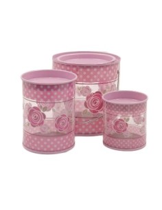 Lata X3 Cilindricas C/flores 64751 Sf01
