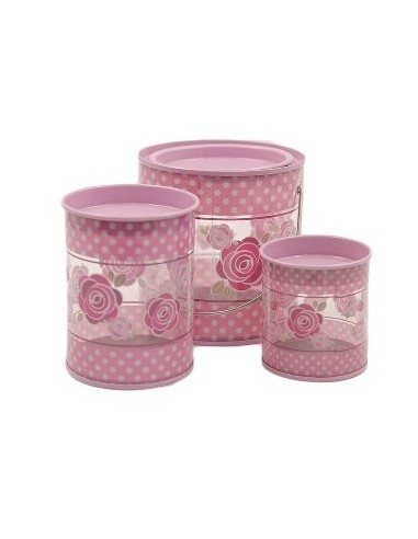 Lata X3 Cilindricas C/flores 64751 Sf01