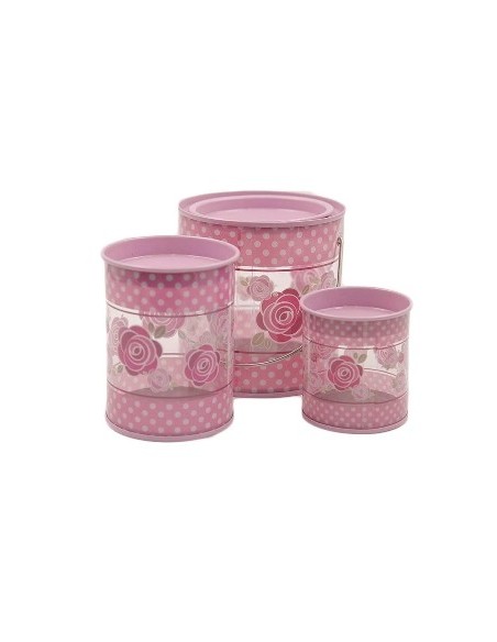 Lata X3 Cilindricas C/flores 64751 Sf01