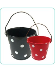 Balde Metal 10cm Lunares Cbx -b144-