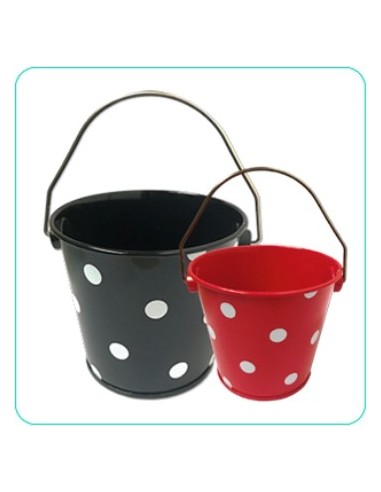 Balde Metal 10cm Lunares Cbx -b144-