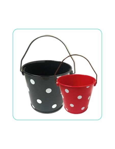 Balde Metal 10cm Lunares Cbx -b144-