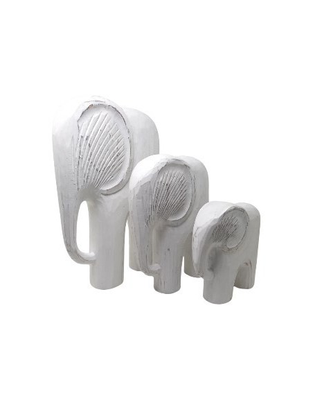 Elefante 40cm Madera White Am01