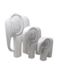 Elefante 20cm Madera White Ac601 Am01