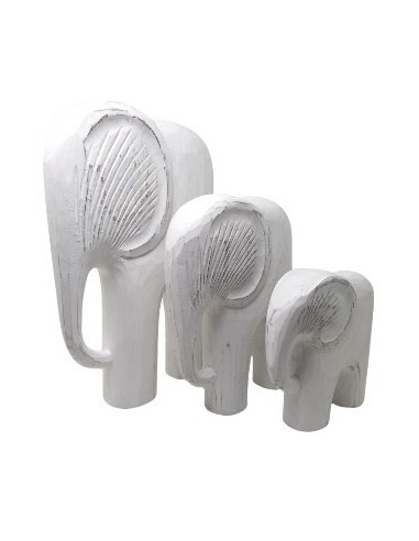 Elefante 20cm Madera White Ac601 Am01