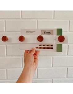 Perchero 44 Cm 5 Perillas Metal-bambu Bco-negro 302138-302139 Pcu01