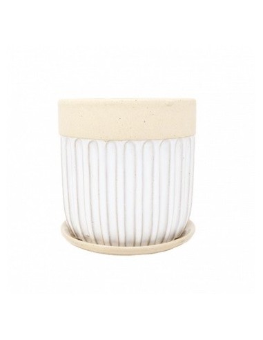 Maceta 14x14cm Cemento Simil Mimbre Mc23m Gal01