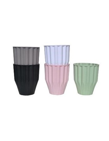 Maceta 11x13cm Plast  Rayas Col  Pastel 21307 Col01