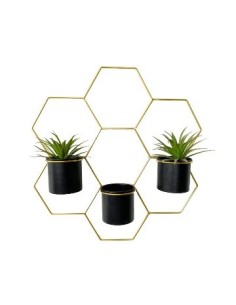 Porta Maceta X3 55x50cm Metal Dorado J31 Jun02