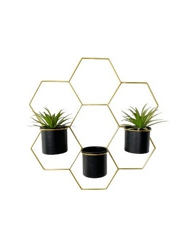 Porta Maceta X3 55x50cm Metal Dorado J31 Jun02