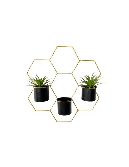 Porta Maceta X3 55x50cm Metal Dorado J31 Jun02