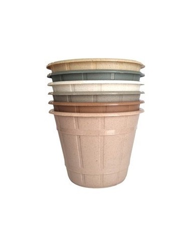 Maceta Plastica N. 21 Facetado Madera Beruplast (b100)