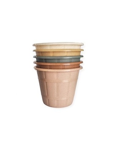 Maceta Plastica N. 12 Facetado Madera Beruplast (b100)