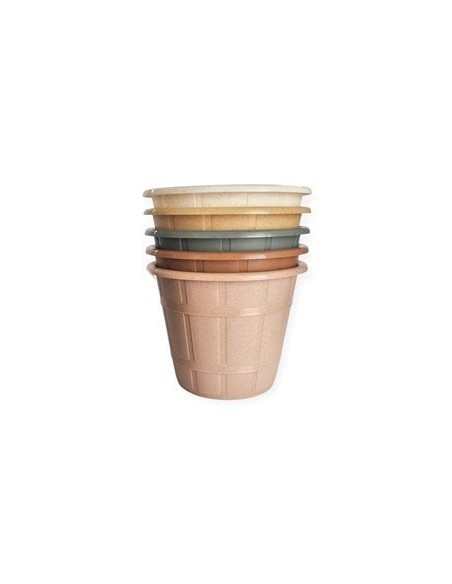 Maceta Plastica N. 12 Facetado Madera Beruplast (b100)