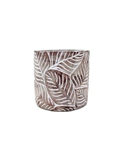 Maceta 12x12x14cm Cemento Flores-estriado 2 Mod Mc11c Mc12c Gal01