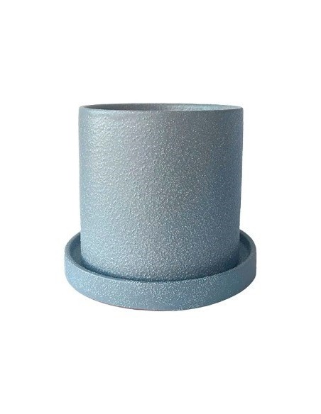 Maceta 13cm Ceramica Texturada Recta C-plato T334 T333 Jun02