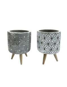 Maceta C-patas 8x11cm Cemento Calado 25602539 Tal01