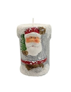 Vela Navidad Nevada 1 Vela Con Papa Noel I6027 Fab01