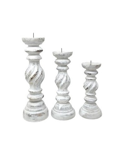 Candelabro 30cm Madera Vintage Am01