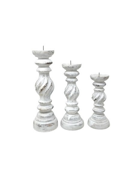 Candelabro 30cm Madera Vintage Am01