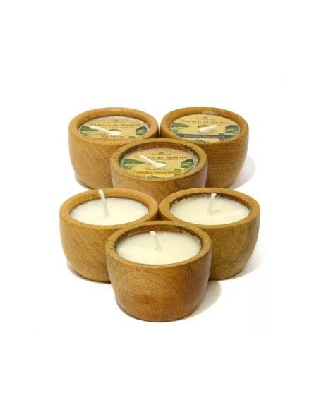 Vela 6x4cm Soja Aromatica Cuenco Madera 101z Ilum01