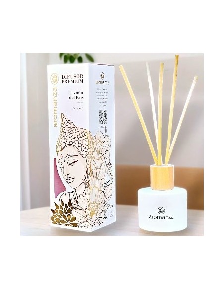 Difusor 125ml Vidrio C/varillas Bamboo Aromanza 102zb Ilum01