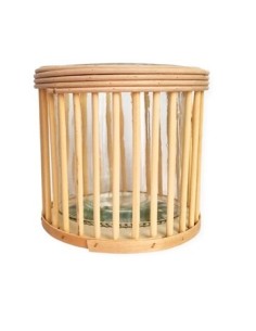 Fanal 13 Cm Vidrio Con Ratan 301704 Pcu01