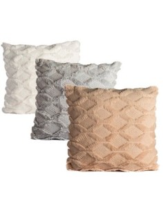 Funda Almohadon 43x43cm Peluda C/rombos-raya F0205/f0131vd F0152/f0206be/f0206g Mf01 Ra23186 Rey03 (b200)