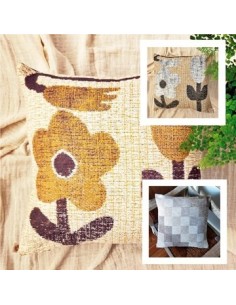 Funda Almohadon 40x40cm Amapola Malva-dulce De Leche-simona Natural 8130193-8130160-7930111 Pri02