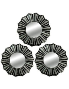 Espejo X3 25x25cm C-marco Plast Acanalado Patinado-vintage Ep00307-ep4996 Vgo01