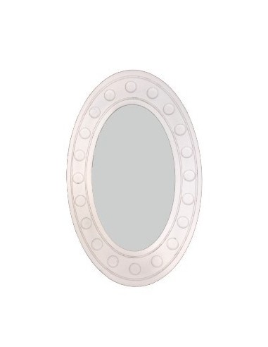 Espejo Oval 53x84cm Circulos Madera White Mps026 Am01
