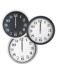 Reloj Pared 30cm Bco-negro Numeros Gdes 4924363 46re8291-46re8292  Bar02 Dol01