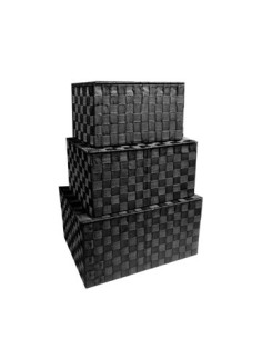 Caja Trenzada Tapa Rebat 30x20x17 Negra-blanca-gris-marron-beige 23500120 23500077 23500050 23500047 23500139 Tal01