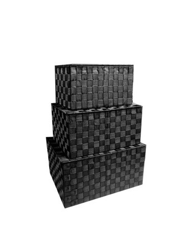 Caja Trenzada Tapa Rebat 30x20x17 Negra-blanca-gris-marron-beige 23500120 23500077 23500050 23500047 23500139 Tal01